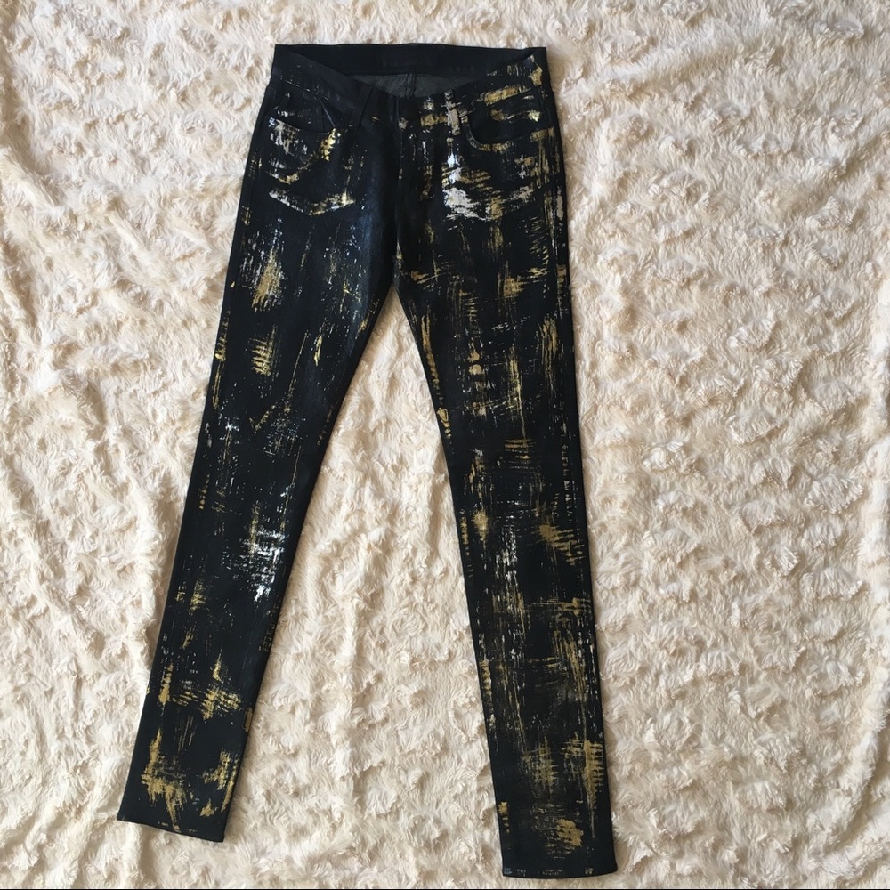 Rock & Republic Black, Gold and Silver Pants